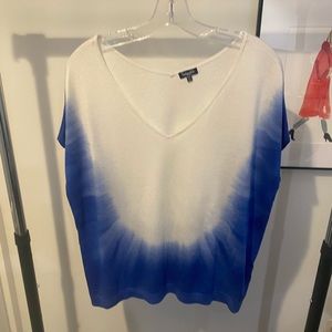 Splendid Tie Dye Cashmere Blend Dolman Short Sleeve Sweater V-Neck - sz small